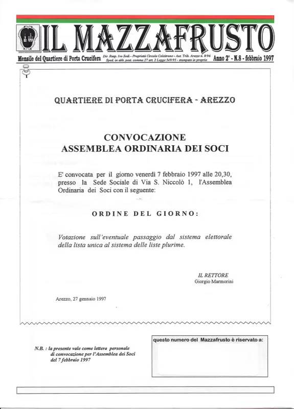 IL MAZZAFRUSTO - Anno 02 - n. 08 - febbraio 1997