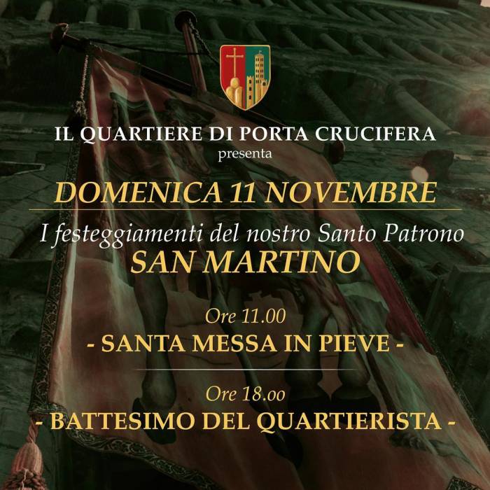 Domenica 11 Novembre vi aspettiamo per i festeggiamenti del nostro Santo Patrono San Martino
•Ore...