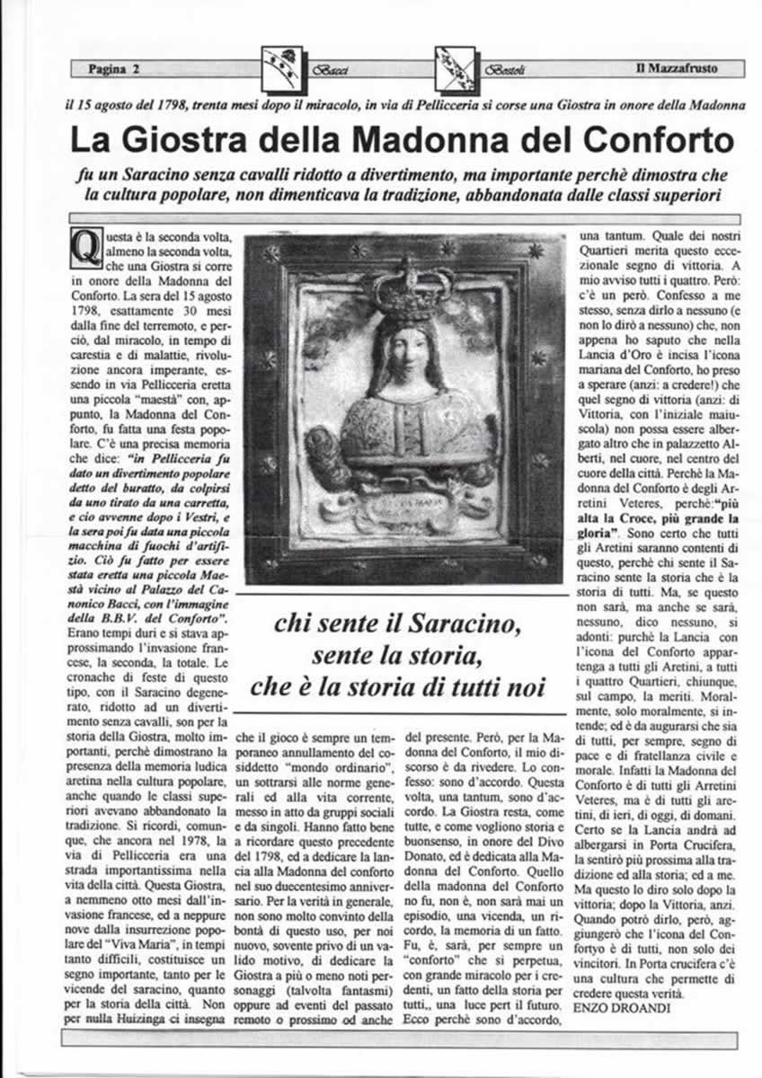 Gli albori delle Giostre per la Madonna del Conforto