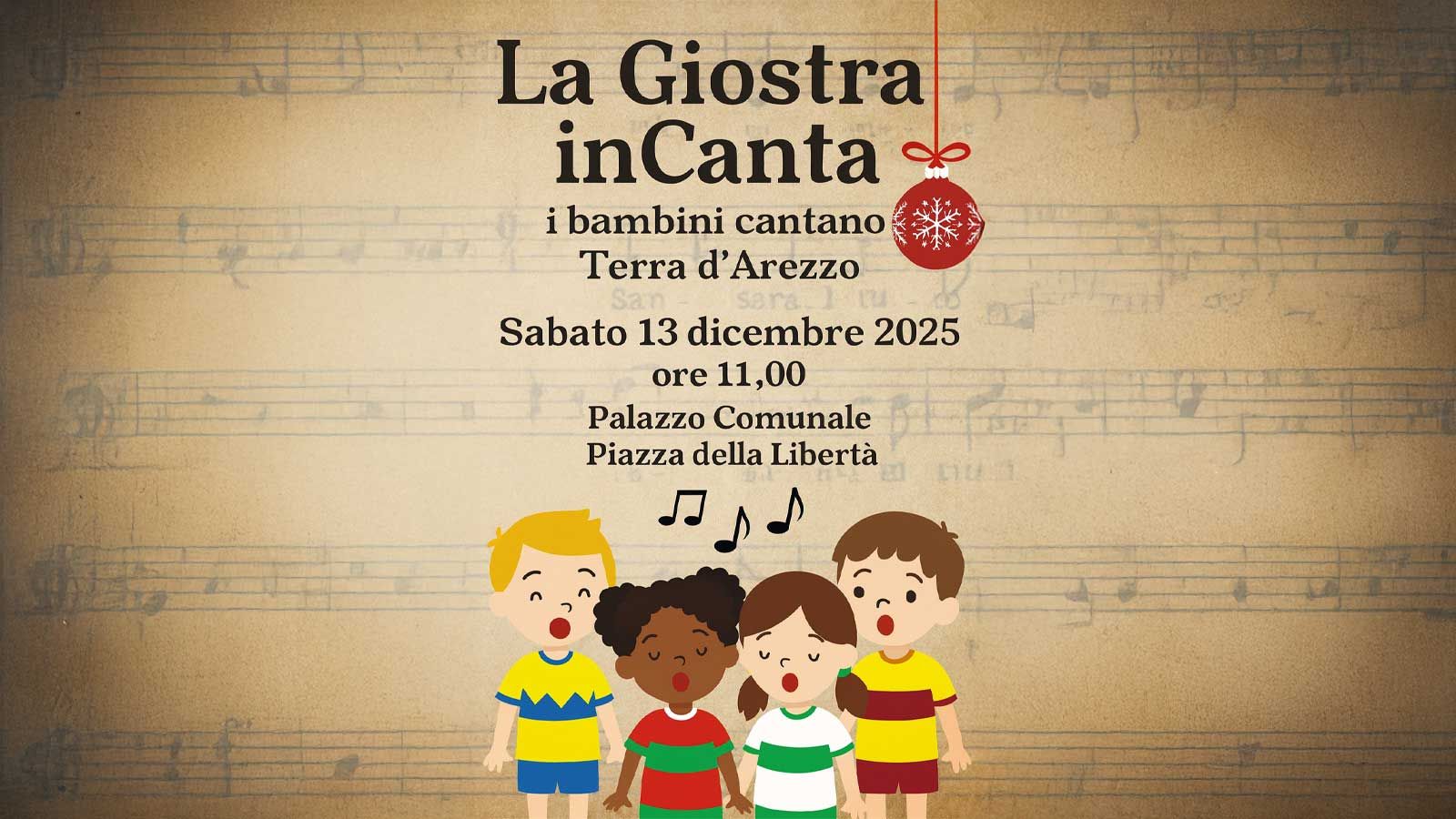 La Giostra inCanta: bambini cantano Terra d’Arezzo nel Chiostro del Palazzo Comunale