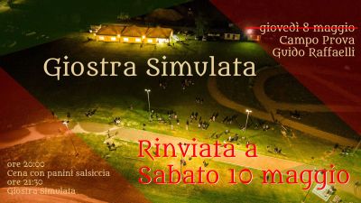 Giostra simulata con cena RINVIATA a sabato 10