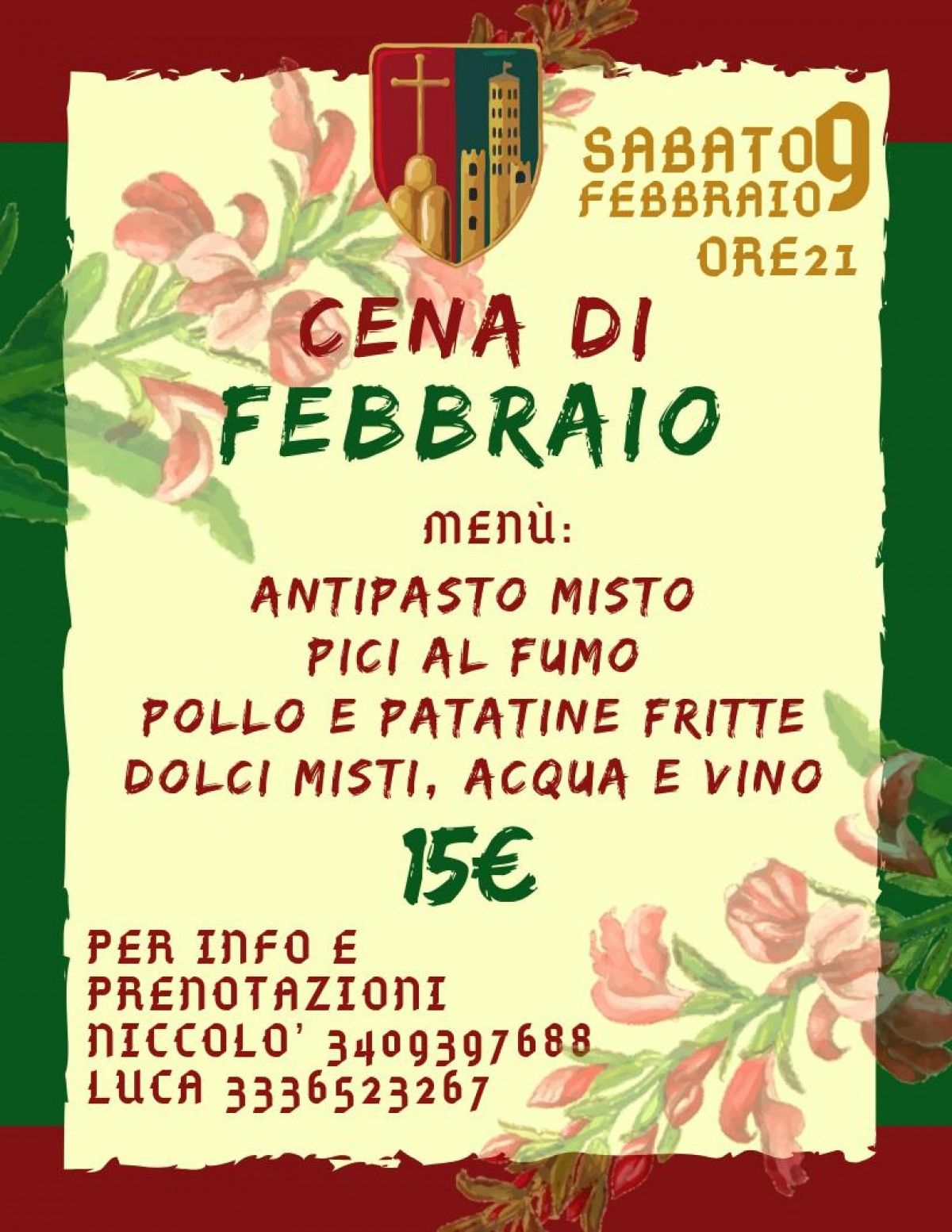 Tutti al Circolo sabato per la Cena di febbraio
