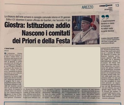 Addio Istituzione Giostra