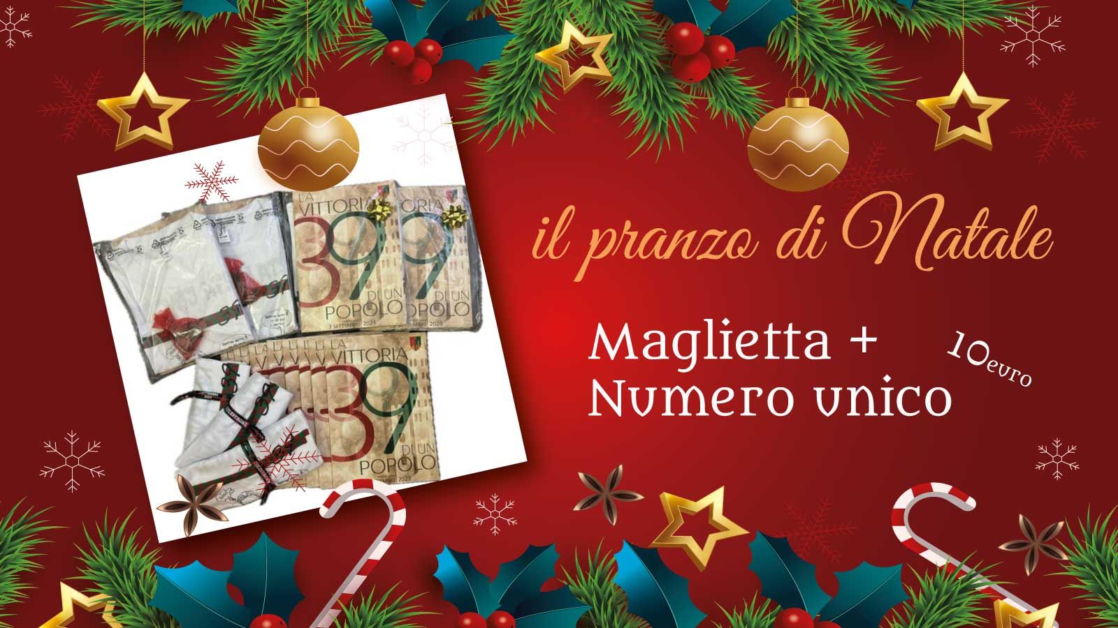 Maglietta e Numero Unico domani alle ore 12 prima del Pranzo di Natale