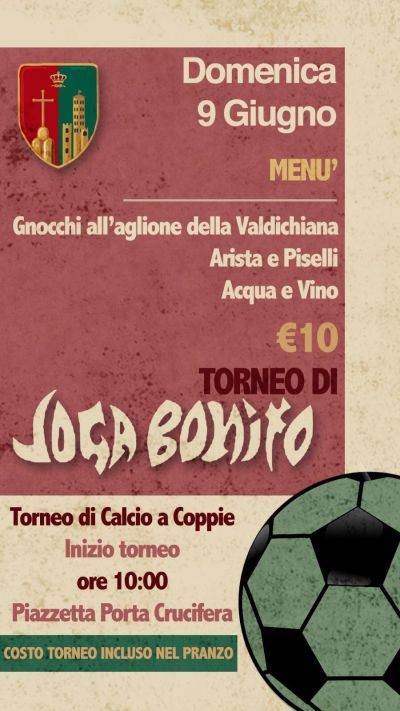 Domenica 9 Joga Bonito in Colcitrone