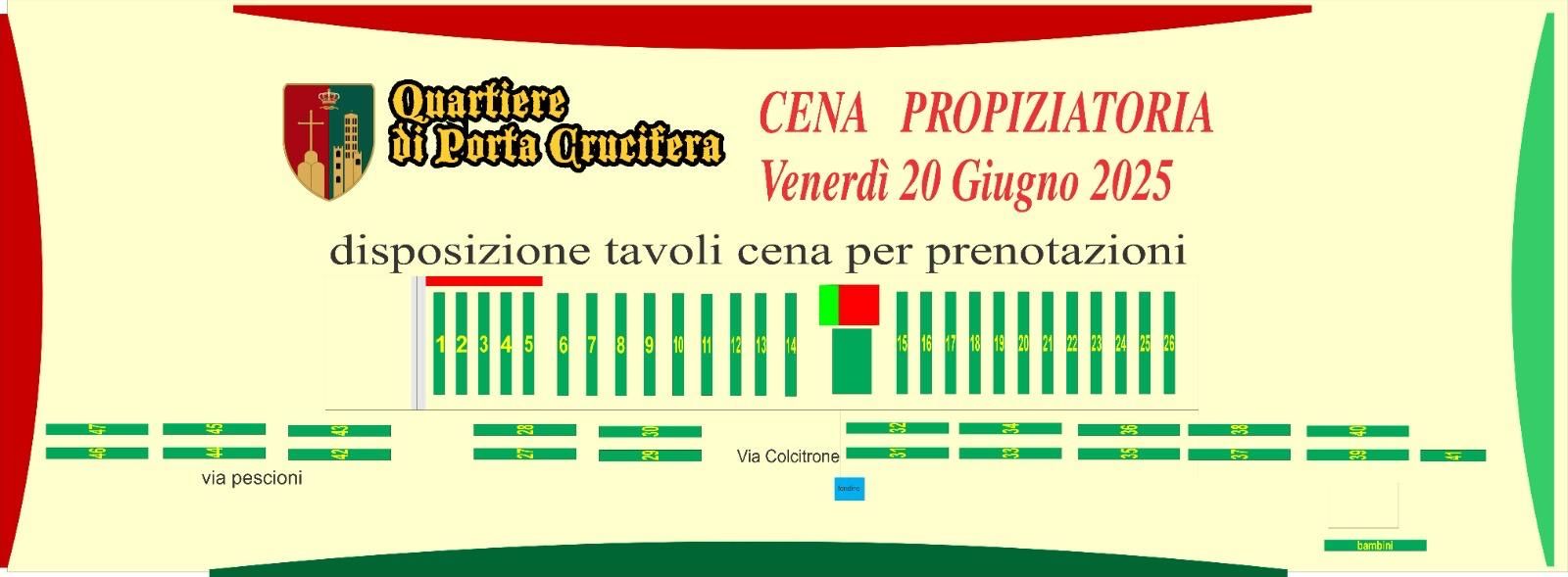 Info biglietti per la Cena Propiziatoria - 20 giugno 2025